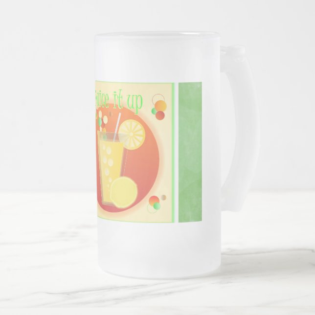 Cold Juice Beverage Green Frosted Mug (Front Right)