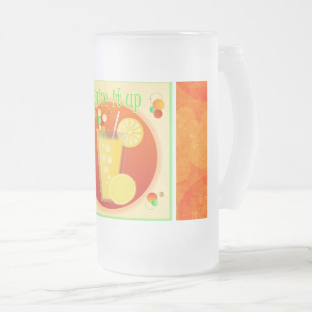 Cold Juice Beverage Orange Frosted Mug (Front Right)