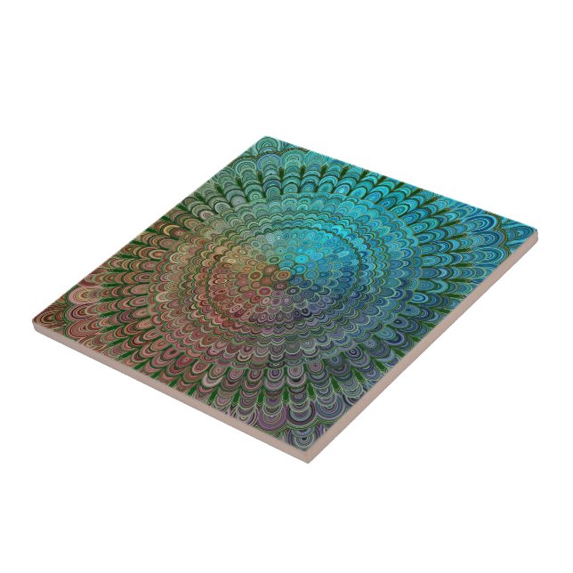 Cold Metal Flower Mandala Ceramic Tile (Side)