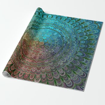 Cold Metal Flower Mandala Wrapping Paper by ZyddArt at Zazzle