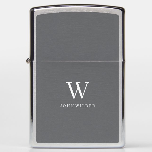 Cold Minimal Monogram – Premium Lighter for Him (Front)