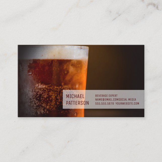 Cold Mug of Beer | Restaurateur Business Card (Front)