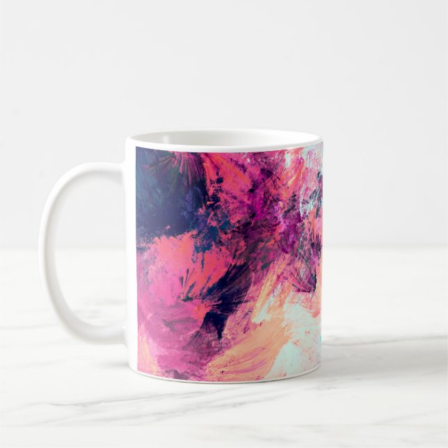 Cold multicolor beautiful futuristic pattern. Abst Coffee Mug (Left)