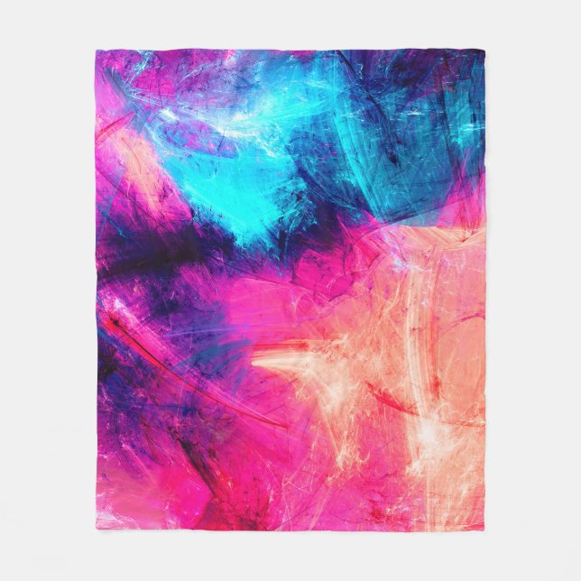 Cold multicolor beautiful futuristic pattern. Abst Fleece Blanket (Front)