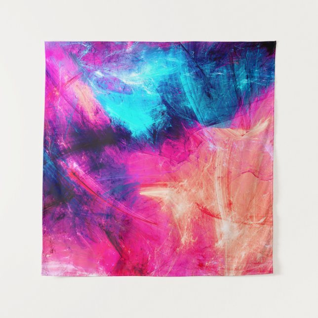 Cold multicolor beautiful futuristic pattern. Abst Tapestry (Front)
