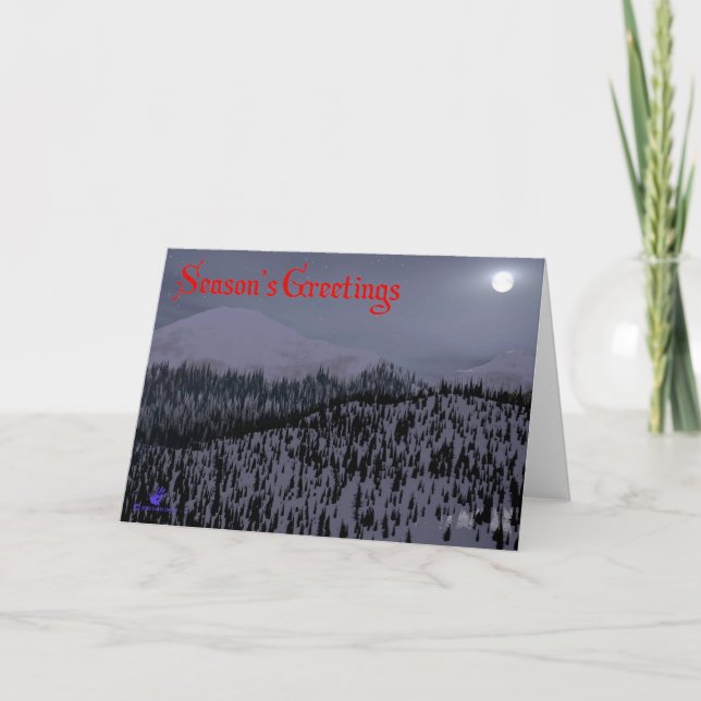 Cold Night In Idaho Holiday Card (Front)