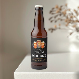 Cold One With The Old One Beer 50th Birthday Bottle Label