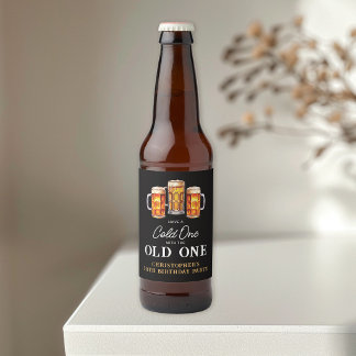 Cold One With The Old One Beer 50th Birthday Bottle Label