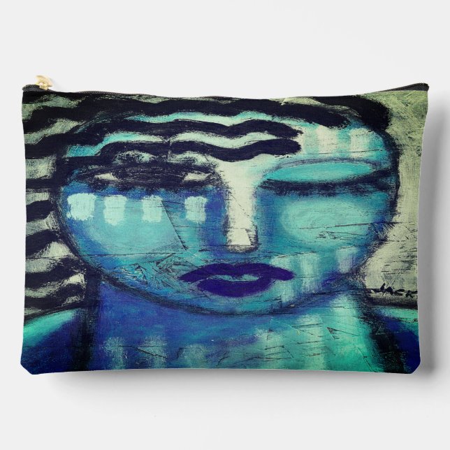 Cold Original Abstract Painting on Accessory Pouch (Front)