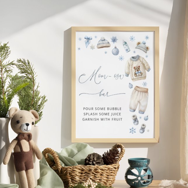 Cold Outside Baby Clothes Baby Shower Mom-osa Bar Poster (Creator Uploaded)