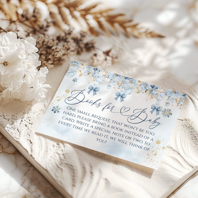 Cold Outside Blue ClothestLine Baby Shower Books Enclosure Card (Creator Uploaded)