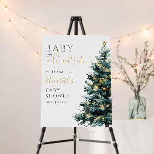Cold Outside Christmas Baby Shower Welcome Sign