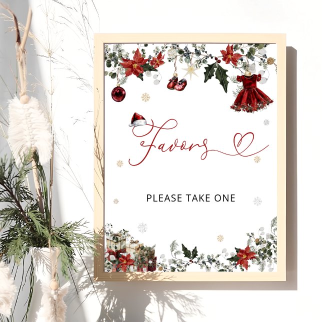 Cold Outside Christmas Girl Baby Shower Favors Poster (Creator Uploaded)