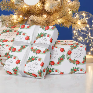 Cold Outside Christmas Wreath Winter Baby Shower Wrapping Paper