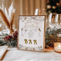 Cold Outside Clothest Line Baby Shower Bar Poster