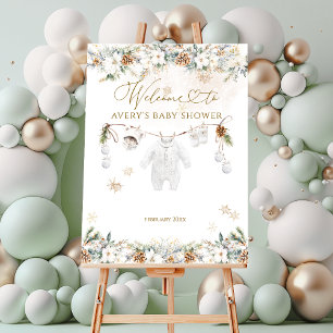 Cold Outside Clothest Line Baby Shower Welcome Foam Board