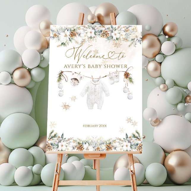 Cold Outside Clothest Line Baby Shower Welcome Foam Board (Creator Uploaded)