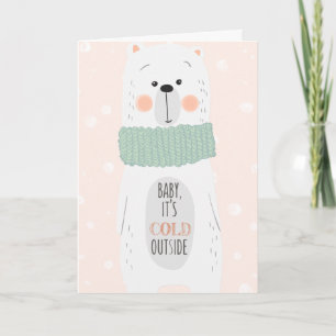 Cold outside / Keep you warm Cute Christmas Card
