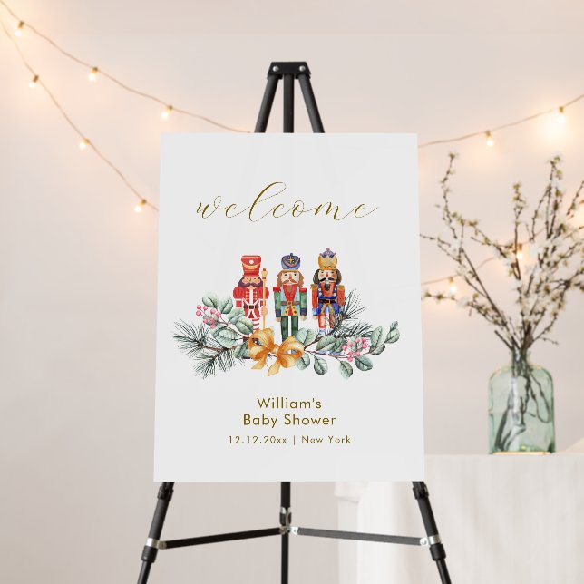 Cold Outside Nutcracker Baby Shower Welcome Sign (In Situ (Stand))