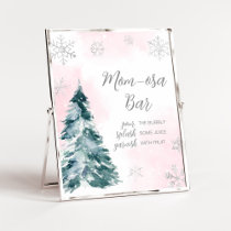 Cold Outside Pink Winter Baby Shower Mom Osa Bar Poster