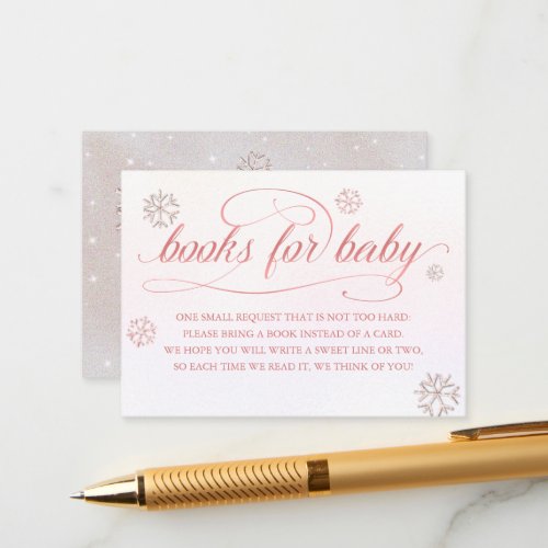 Cold Outside Rhinestone Glitter Book for Baby Girl Enclosure Card
