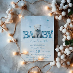 Cold Outside Winter Baby Shower Gender Neutral Invitation