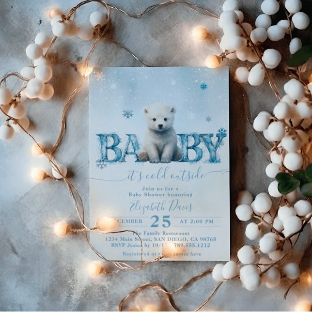 Cold Outside Winter Baby Shower Gender Neutral Invitation (Creator Uploaded)