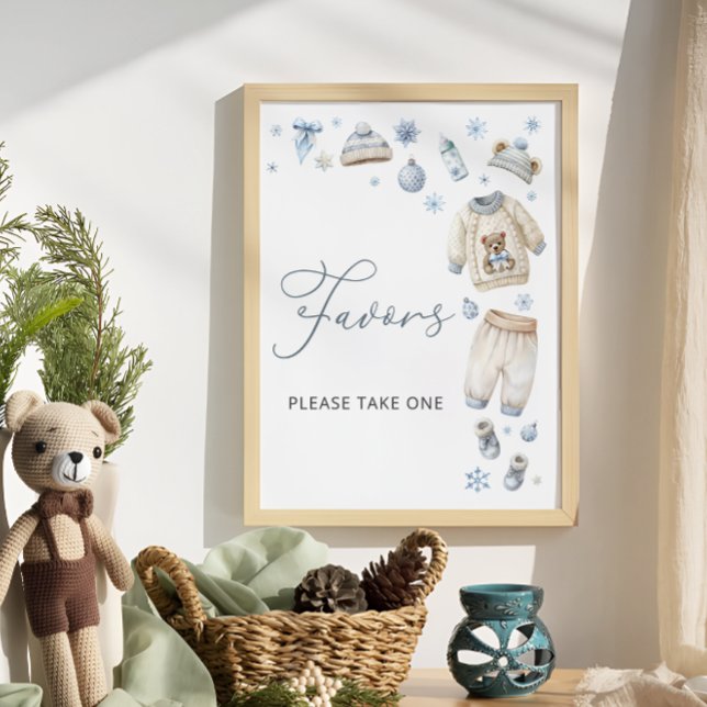 Cold Outside Winter Clothes Baby Shower Favors Poster (Creator Uploaded)