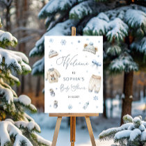 Cold Outside Winter Clothes Baby Shower Welcome Foam Board