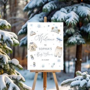 Cold Outside Winter Clothes Baby Shower Welcome Foam Board