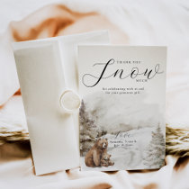 Cold Outside Winter Forest Neutral Baby Shower Thank You Card