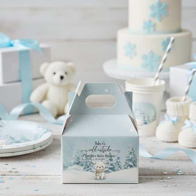 Cold Outside Winter Gender Neutral Baby Shower  Favor Boxes (Creator Uploaded)
