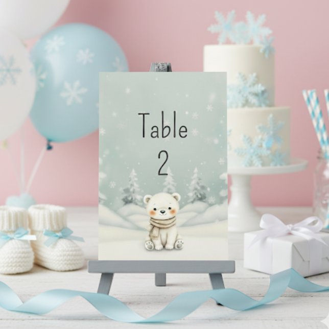 Cold Outside Winter Gender Neutral Baby Shower  Table Number (Creator Uploaded)