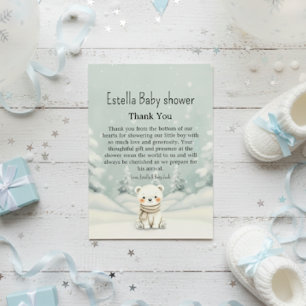 Cold Outside Winter Polar Bear Gender Neutral Thank You Card