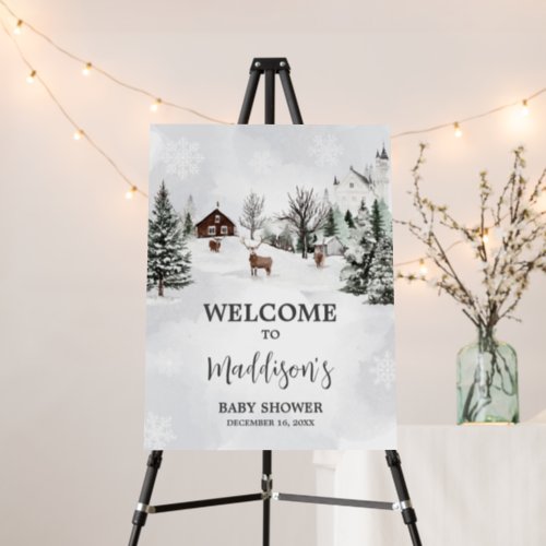 Cold Outside Winter Wonderland Welcome Sign