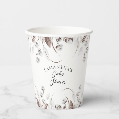 Cold outside Winter Woodland Baby Shower Paper Cups