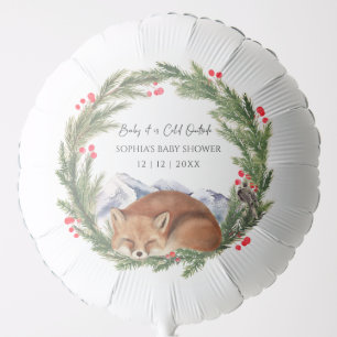 Cold Outside Woodland Fox Winter Baby Shower Party Balloon