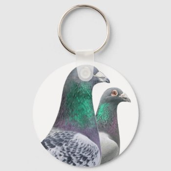 Cold Pigeon Duo Keychain by naturanoe at Zazzle