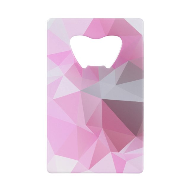 Cold Pink Abstract Pyramid Pattern Credit Card Bottle Opener (Front)