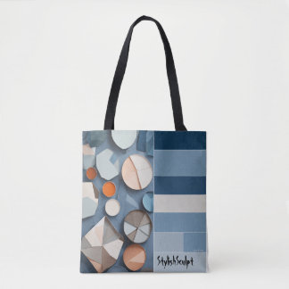 Cold Polygonal Color Palette Tote Bag