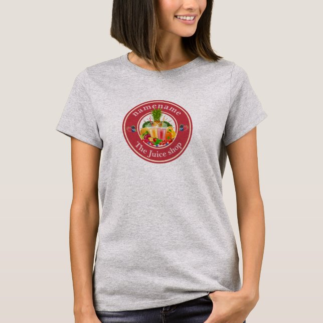 Cold Pressed Juice Smoothies fruit  shop staff nam T-Shirt (Front)