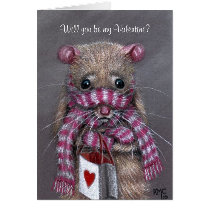 Cold Rat with Scarf Valentine's Day Card