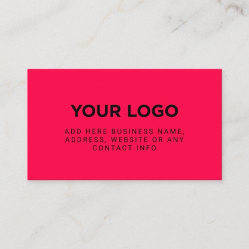 Cold Red  Simple Company Logo Business Card