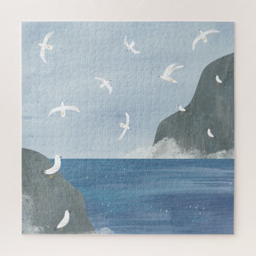 Cold sea and seagulls jigsaw puzzle