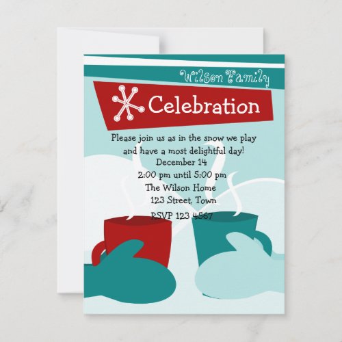 Cold Snow Warm Mittens Custom Invites