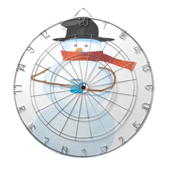 Cold Snowman Dartboard With Darts (Front)