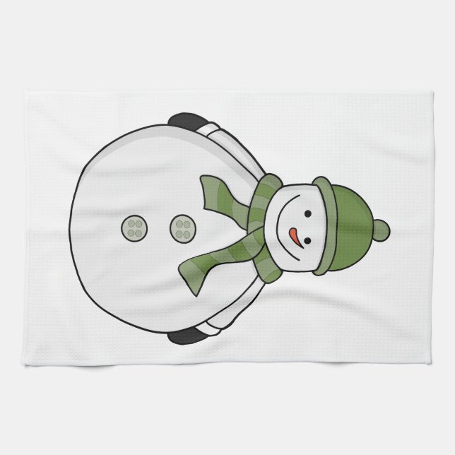 Cold snowman kitchen towel (Horizontal)