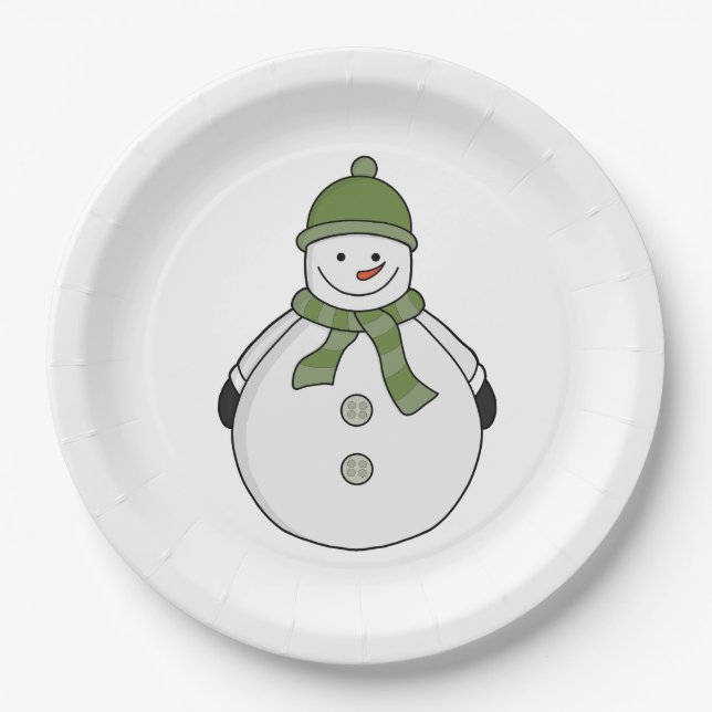 Cold snowman paper plates (Front)