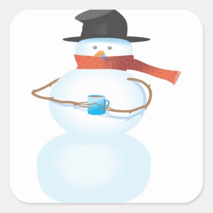 Cold Snowman Square Sticker