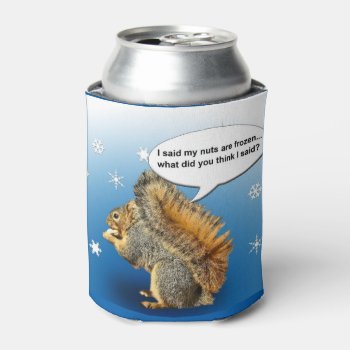 Cold Squirrel Can Cooler by CNelson01 at Zazzle